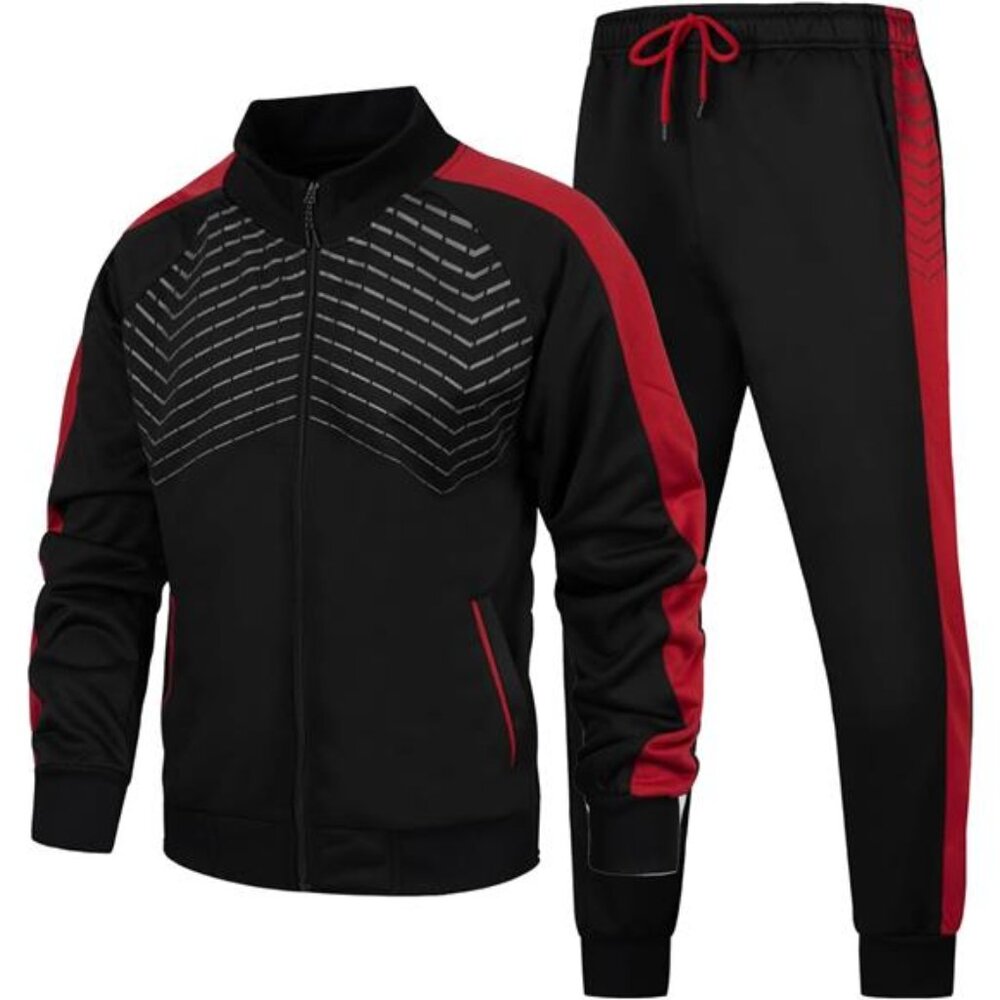 NEW Men's Tracksuit 2 Pieces Sweat Suits Casual Full Zip Long Sleeve Outfit